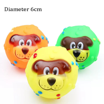 1pcs Diameter 6cm Squeaky Pet Dog Ball Toys for Small Dogs Rubber Chew Puppy Toy Dog Stuff Dogs Toys Pets Brinquedo Cachorro
