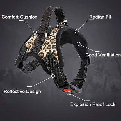 New Pets Dog Harness Vest Reflective Tape Breathable Mesh Pet Dogs Leash Harness S/M/L/Xl Dog Collar Accessories Dropship