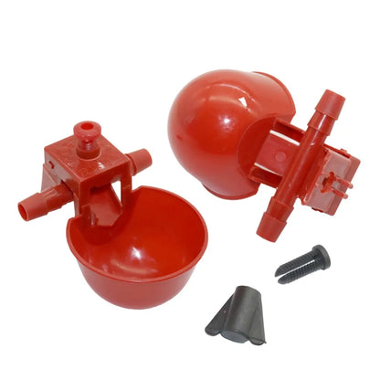 5 Pcs Chicken Drinking Cups Quail Waterer Bowls Bird Red Glass Animal Husbandry Tools Automatic Bird Coop Feeder Drinking Cups