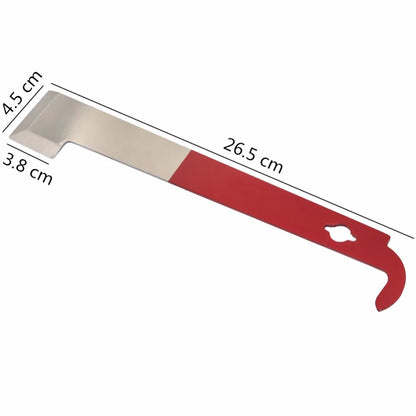 Beekeeping Equipmentc Red 26.5cm Stainless Bee Hive Tool Frame Lifter and Scraper J Shape Hook Beekeeper Tool Scraping Knife