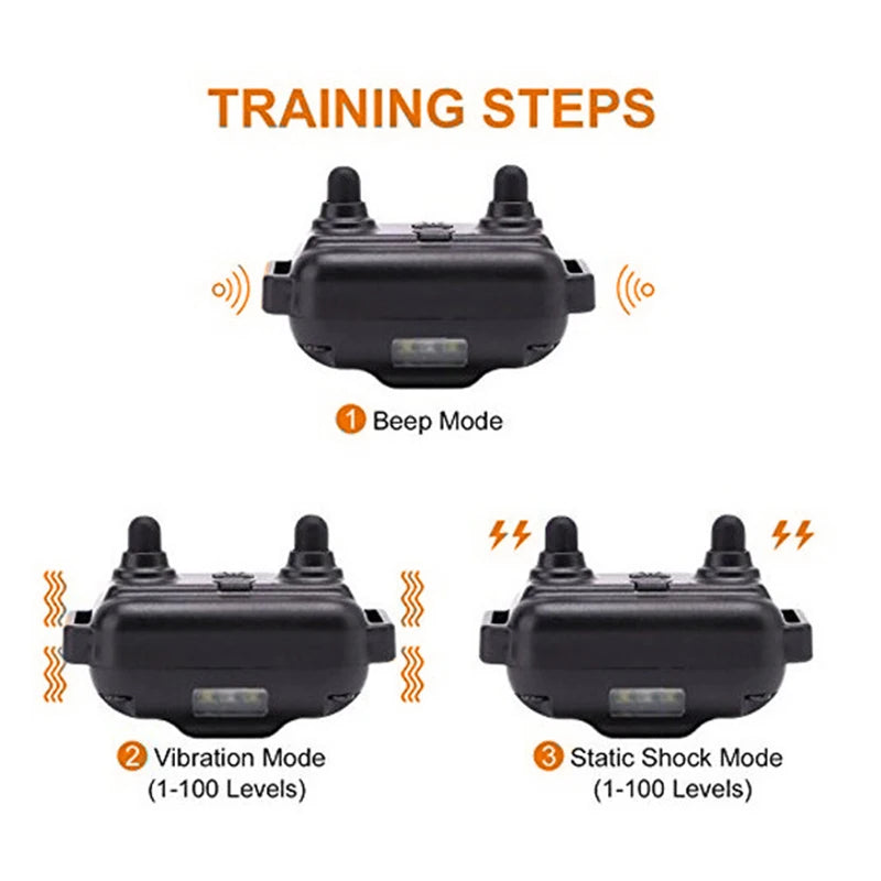 Rechargeable Waterproof Electronic Dog Training Collar Stop Barking LCD Display 800m Remote Electronic Shock Training Collars