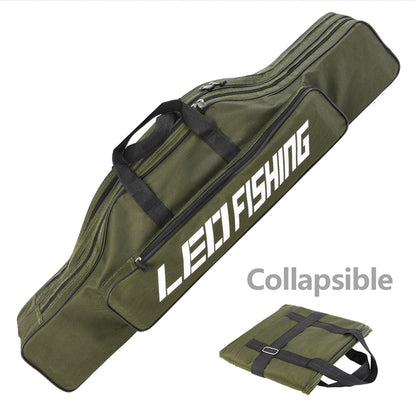 0.8m/1m/1.2m/1.5m Double Layer Large Capacity Fishing Rod Bags 600D Oxford Cloth Sea Fishing Tackle Foldable Package