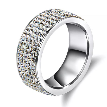 Chanfar High Quality Crystal Stainless Steel Ring Multicolor Women Elegant Finger Love Wedding Engagement Ring for Women Jewelry