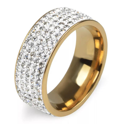 Chanfar High Quality Crystal Stainless Steel Ring Multicolor Women Elegant Finger Love Wedding Engagement Ring for Women Jewelry