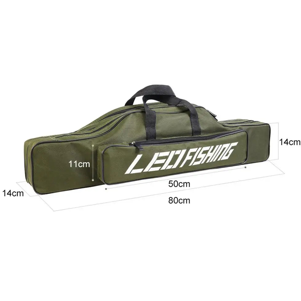 0.8m/1m/1.2m/1.5m Double Layer Large Capacity Fishing Rod Bags 600D Oxford Cloth Sea Fishing Tackle Foldable Package