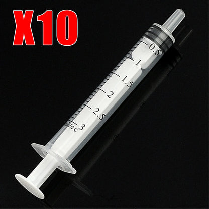 1ml 2.5ml 3ml 5ml 10ml 20ml 30ml 50ml 10Pcs Disposable Syringe Pet No Sterile Feeder Needle Glue Disposable Syringe
