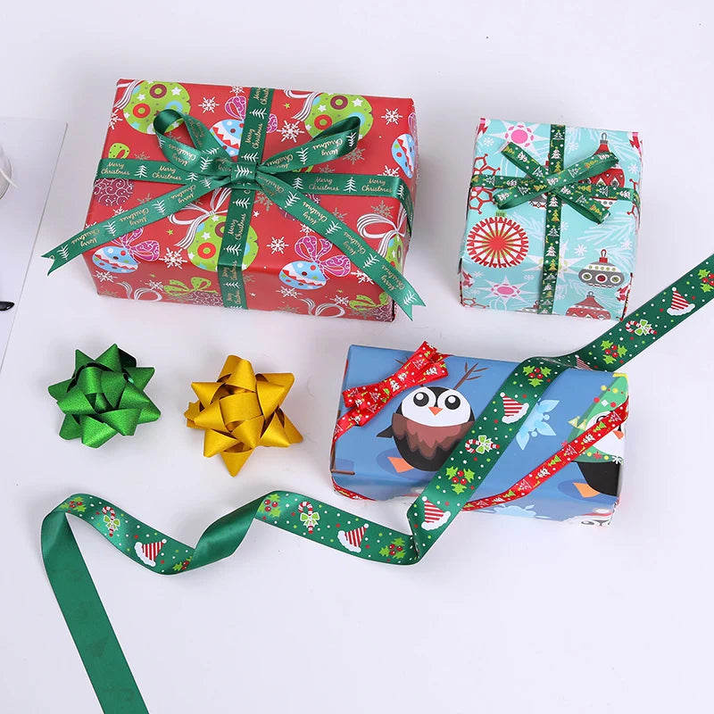 5piece 52x75cm Merry Christmas Decoration Wrapping Gift Wrap Paper New Year Artware Packing Package Paper Christmas Paper