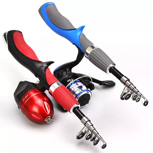 Carbon Fiber Rod Superhard Boat Ice Fly Lure Fishing Rod With High Quality Fishing Reel Fishing Tackle Set De Pesca 1.4m Length
