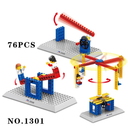 76pcs/Set Machinery Blocks Electric Toys Carrousel Plastic Model Kits Building Toys Blocks Bricks Kids DIY Toys Compatible Gifts