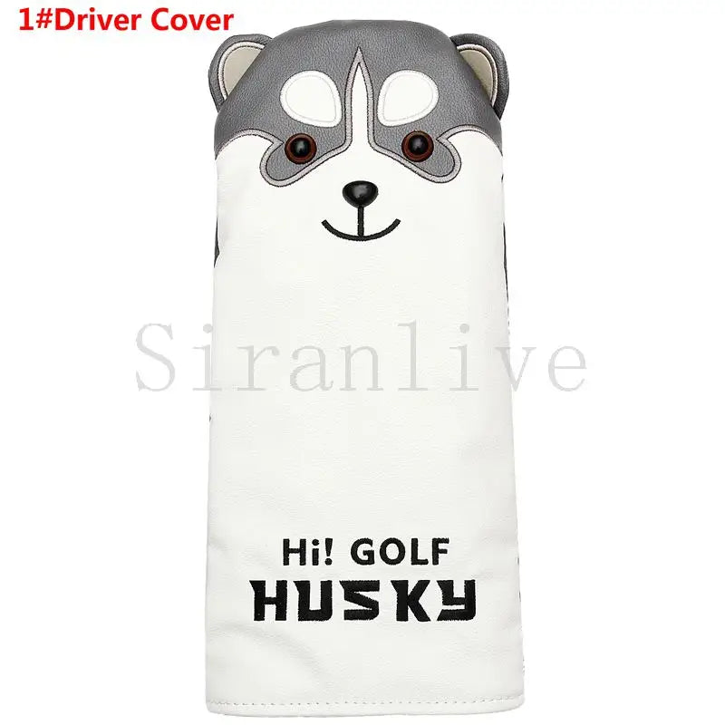 Lovely Husky Animal Golf Putter Headcover PU Leather Dustproof New for Putter