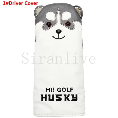 Lovely Husky Animal Golf Putter Headcover PU Leather Dustproof New for Putter