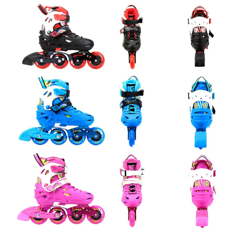 Original Flying Eagle S5S Junior Slalom Inline Skates Child Size Adjustable Roller Skating Shoes Kids Free Skating Patines