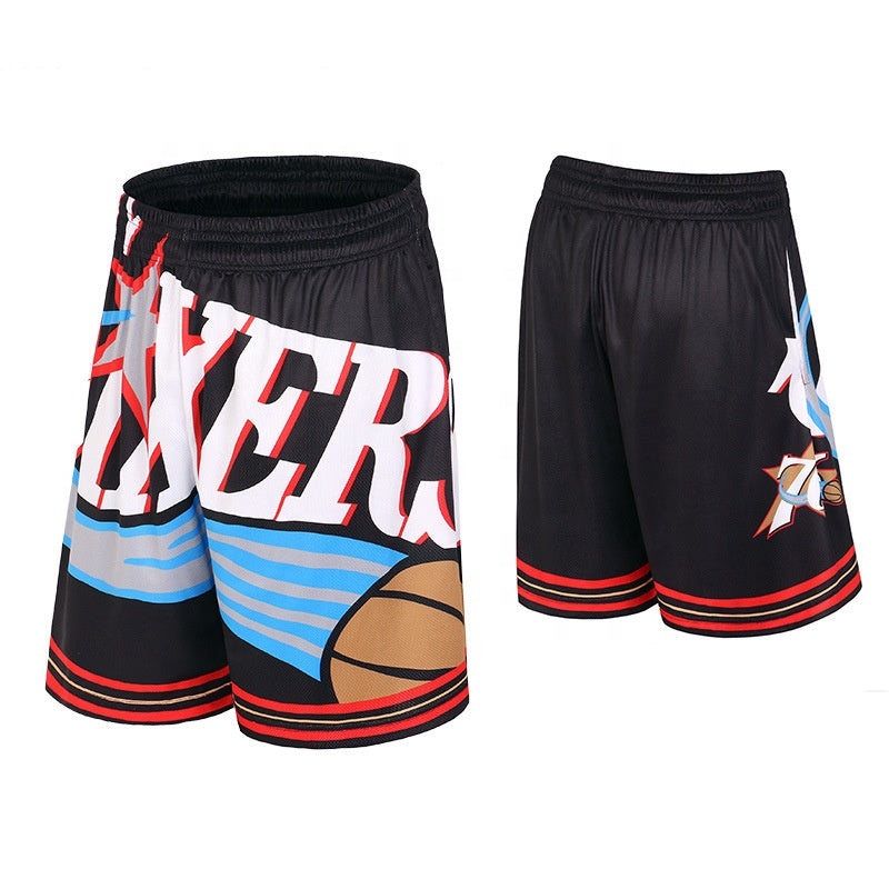Wholesale Retro Basketball Shorts Men's Breathable Hip-Hop Street Trend Sports and Leisure Five-Point Shorts