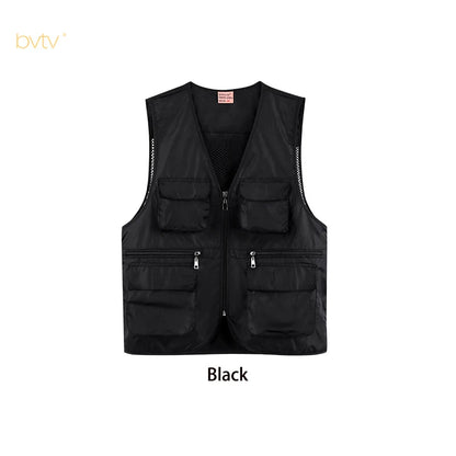 Custom Cargo Workwear Utility Fishing Mesh Multi Pocket Vest
