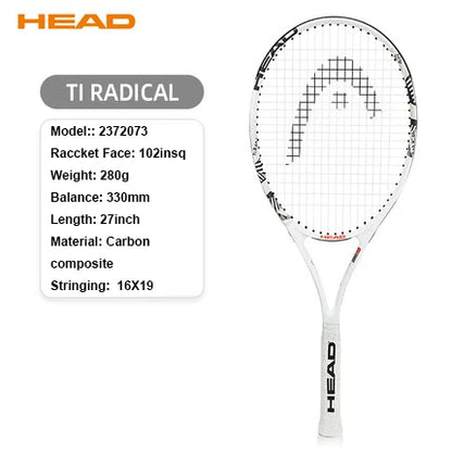 Original Head Tennis Racket Black Professional Tennis Racquet Carbon Tenis Padel With Bag Overgrip Dampener Raquete De Tenis 414