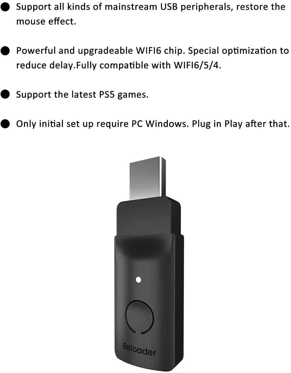 Beloader Game Magic USB Keyboard and Mouse Controller Converter Adapter for PS5
