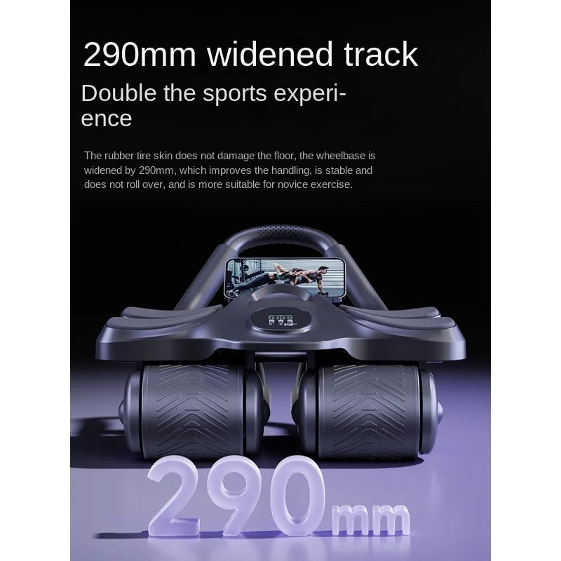 Automatic Rebound Four-Wheel Abdominal Roll Thin Belly Exercise Equipment for Men Women Household Fitness Elbow for Ab Roller