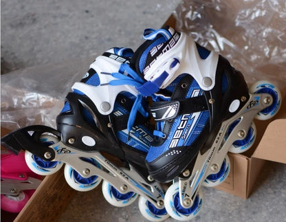 Customizable 4-Wheel Roller Skates for Kids Adjustable Inline Skate Shoes With Aluminum Alloy Frame and Wheels