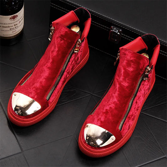 Black Red Blue Men's Head Shoes Luxury Boots Men's Brands Accessories Youth Fashion Shoes Hip-Hop High Top Sneakers