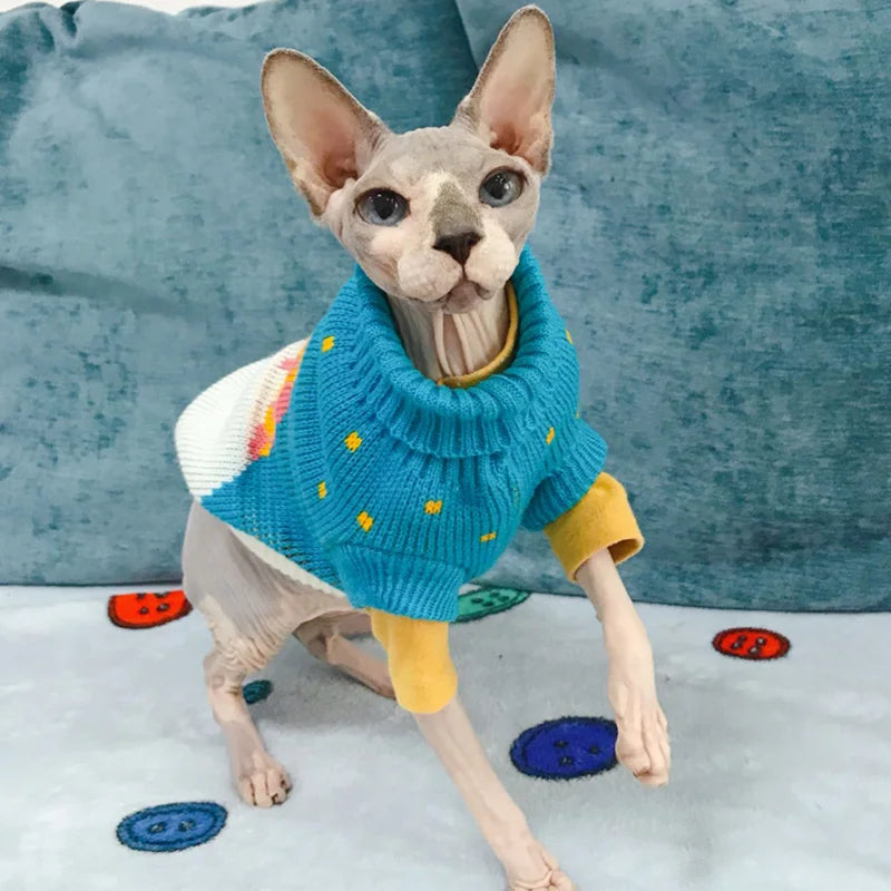 Christmas Cat Sweater Winter Warm Pet Costume for Cats Kedi Katten Sphynx Clothing Mascotas Clothes for Dog Animals Ropa De Gato