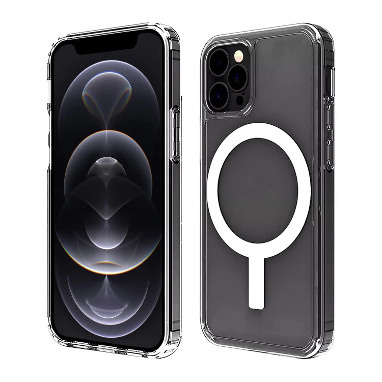Us Stock Luxury Shockproof Clear Transparent Silicone Phone Case for Iphone 16 Support Wireless Charging Magnetic Back Cover