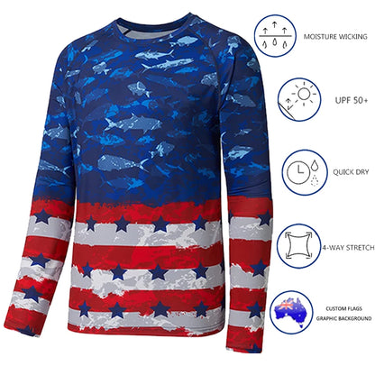 Custom Made Anti Uv Sun Protection Sublimation Fish Shirts Fishing Wear Quick Dry Long Sleeve Fishing Shirts