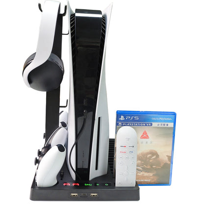 Multi-Function PS5 Console Cooling Fan With Charger Station for PS5/Digital Edition