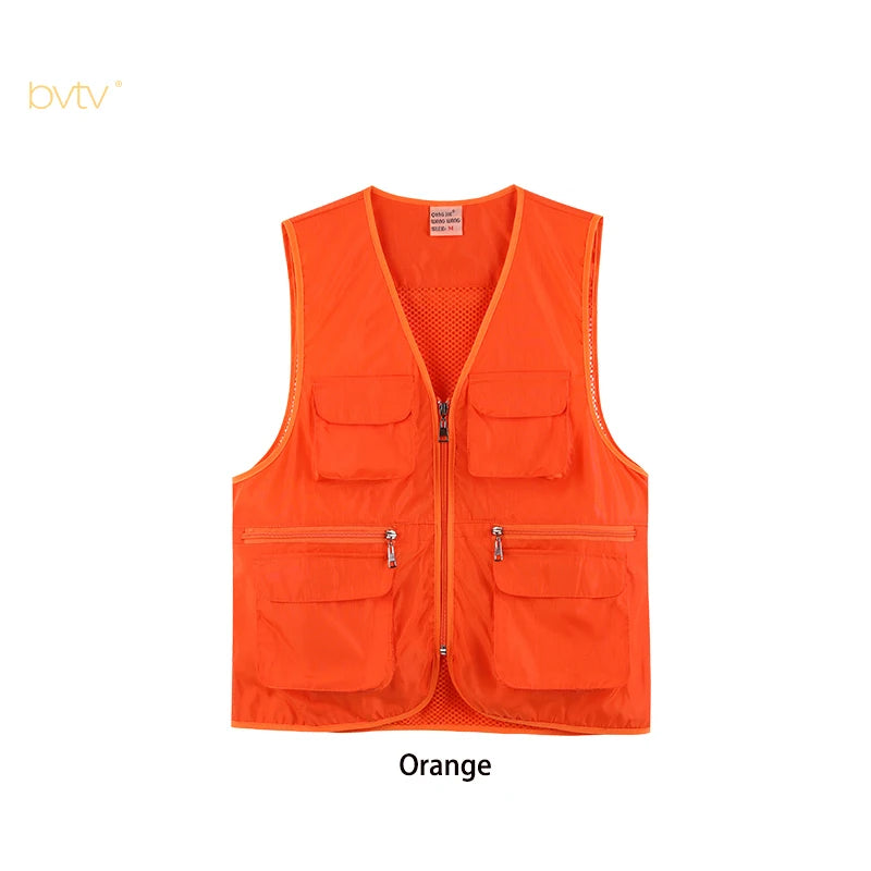 Custom Cargo Workwear Utility Fishing Mesh Multi Pocket Vest
