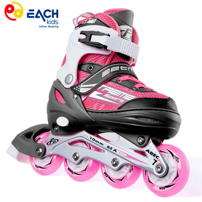 EACHkids Inline Roller Skates Shoes 4 PU Wheels Flashing Skates Wholesale for Kids Beginner