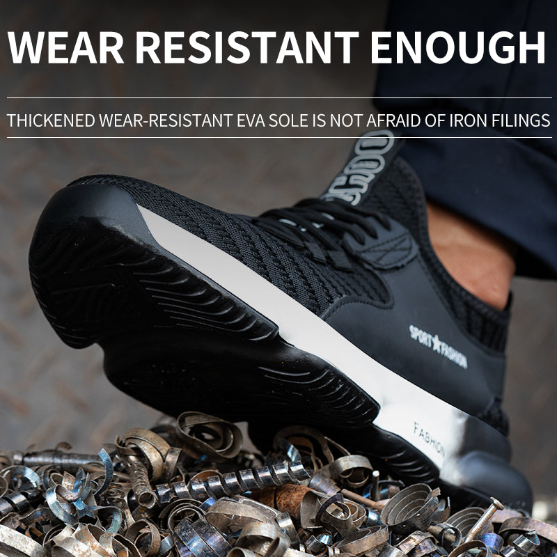 Ceatsafetv Security Puncture-Proof Anti-Slip Fashion Lightweight Work Shoe  Safety Boots Men's Casual Steel Toe Safety Shoes
