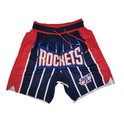 Embroidery Basketball Shorts Retro Sweat Vintage Bulls Magic Heat All Star Basketball Wear Shorts Zipper Pockets Just Men Don