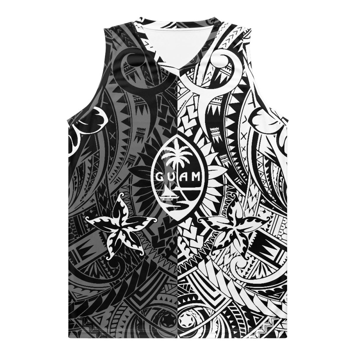 Sport Tank Top Men Basketball Jersey Clothes Polynesian Black and White Tribal Tattoo Totem Custom Sublimated Basketball Jersey
