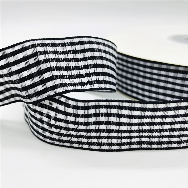 5yards/Lot 25mm Plaid Ribbon Christmas Decor Ribbon for Handmade Design Christmas Decoration DIY Gift Wrapping