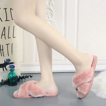 2021 New Winter Indoor Children Kids Ladies Home Soft Shoes Fashion Fur Slippers for Women