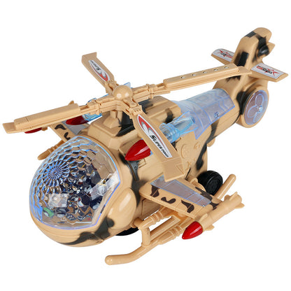 Electric Universal Colorful Music Fighter Model Toy Children's Plane Airplanes Helicopter Toys for Kids