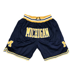 Embroidery Basketball Shorts Retro Sweat Vintage Bulls Magic Heat All Star Basketball Wear Shorts Zipper Pockets Just Men Don
