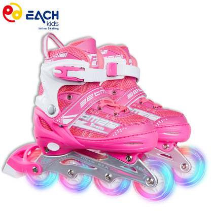 Customizable 4-Wheel Roller Skates for Kids Adjustable Inline Skate Shoes With Aluminum Alloy Frame and Wheels