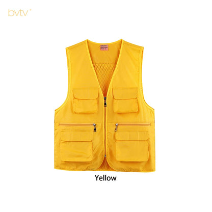 Custom Cargo Workwear Utility Fishing Mesh Multi Pocket Vest