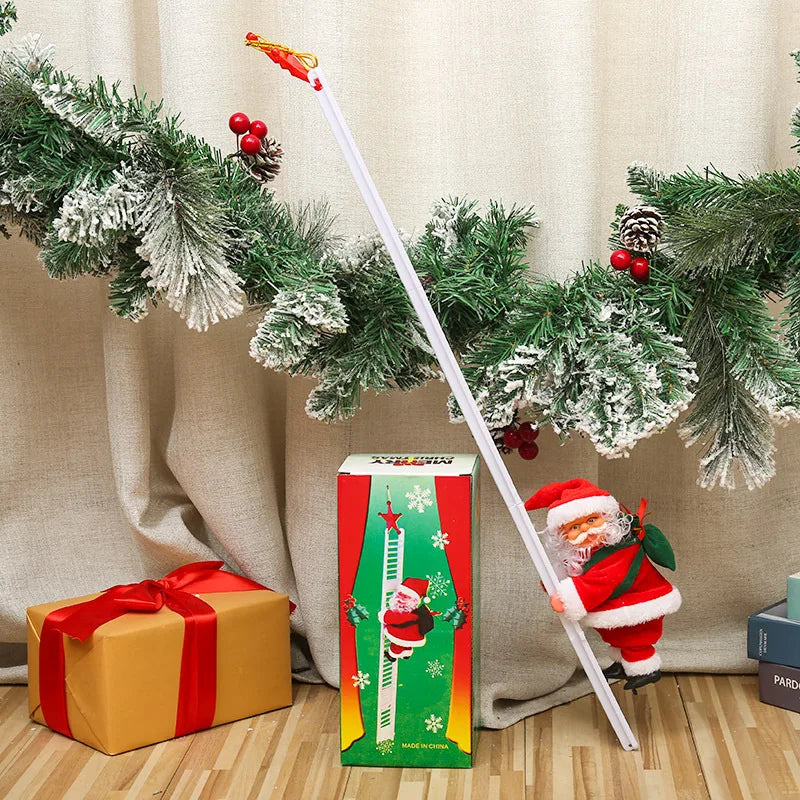 Dropshipping Santa Claus Musical Climbing Rope Ladder Electric Musical Toy Ornaments for Holiday Season MOQ 1 Piece