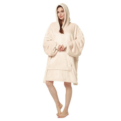 Sublimation Winter Pajamas Warm Hooded Blankets Wearable Blanket Oodie Oversized Hoodie Sherpa Custom Blanket Hoodie Oversized