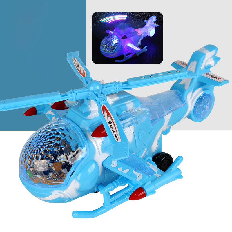 Electric Universal Colorful Music Fighter Model Toy Children's Plane Airplanes Helicopter Toys for Kids