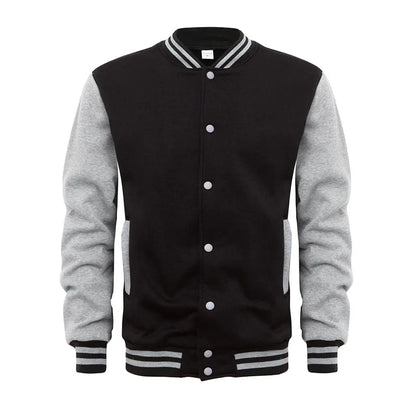 RNSHANGER New Black White Solid Color Jacket Loose Oversized Clothes Casual Men Baseball Clothes Personality Street Warm Coat