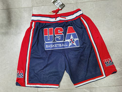Embroidery Basketball Shorts Retro Sweat Vintage Bulls Magic Heat All Star Basketball Wear Shorts Zipper Pockets Just Men Don