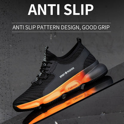 Ceatsafetv Security Puncture-Proof Anti-Slip Fashion Lightweight Work Shoe  Safety Boots Men's Casual Steel Toe Safety Shoes