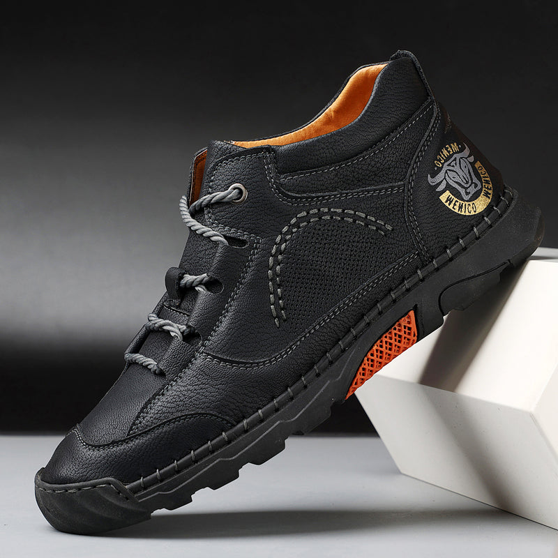 2022 New Arrivals Large Size Genuine Leather Men's Casual Shoes Ankle Luxury Mens Shoes 2022 Slip-On