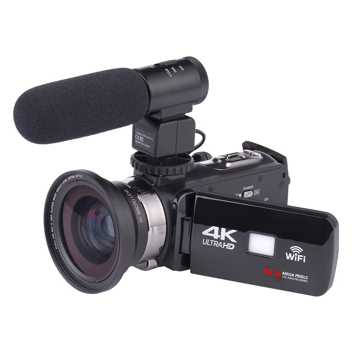 4K Camera 1080P Wifi Digital Video Camera 3.1 Inch IPS Touch Screen HD Vlogging for YouTube 18X Digital Zoom