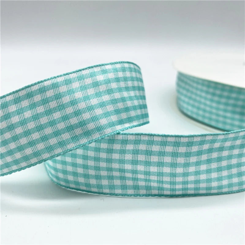 5yards/Lot 25mm Plaid Ribbon Christmas Decor Ribbon for Handmade Design Christmas Decoration DIY Gift Wrapping