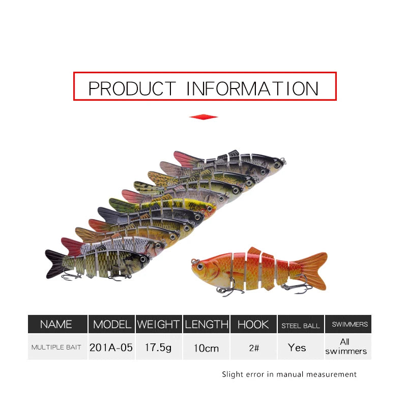 Fishing Bait Sinking Wobblers Fishing Tools 14cm28g17g Fishing LurefiShing Gaccessories  8 Segment Hard Lures for Fishing Lure