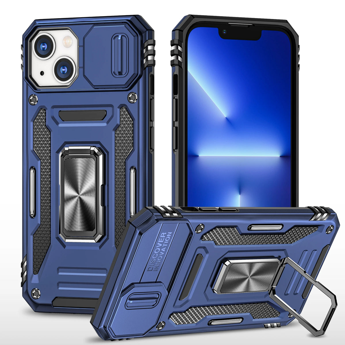 LeYi New Design Armor Shockproof Accessories With Ring Holder Slider Camera Protector Cell Phone Case for Iphone 14 Pro Max