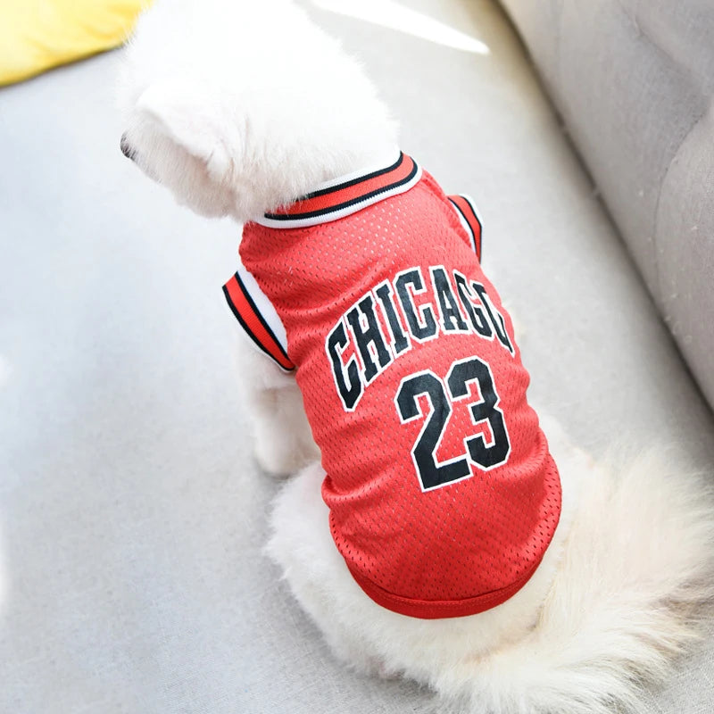 Pet Apparel Designer Dog Clothes Wholesale Tshirt Sports Suit Dog Basketball Jersey Dog Summer Clothes